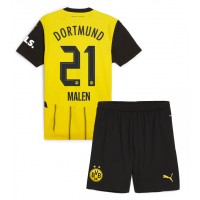 Borussia Dortmund Donyell Malen #21 Fußballbekleidung Heimtrikot Kinder 2024-25 Kurzarm (+ kurze hosen)